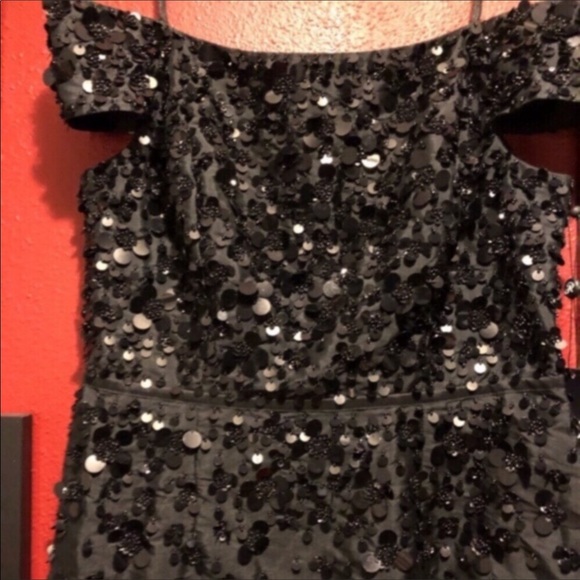 BHLDN Adrianna Papell Rosie Off Shoulder Column Gown - Picture 9 of 13